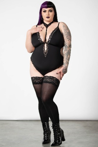 Lorelei Bodysuit [PLUS] - 4XL / Black / 95% Polyester 5% Elastane