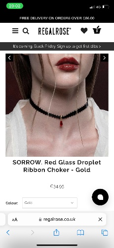 Red Glass Droplet Chocker 🖤