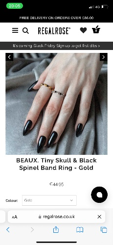Tiny Skull Black Band Ring 🥵