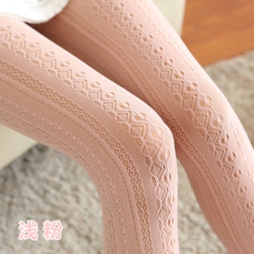 Dainty Lace Tights - Pink