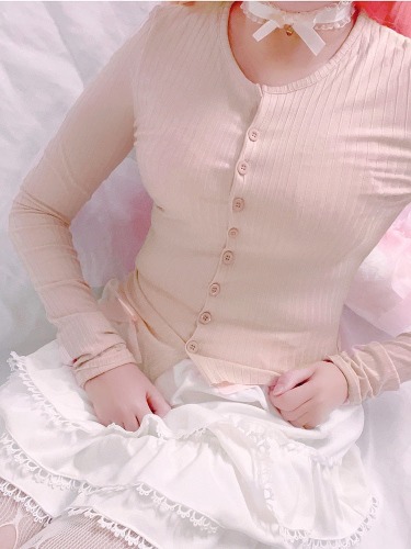 Ribbed Knit Cardigan Top - M