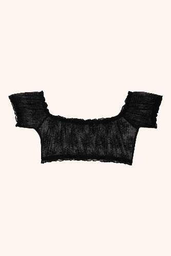 Amalia ruffle top - black | S / Black
