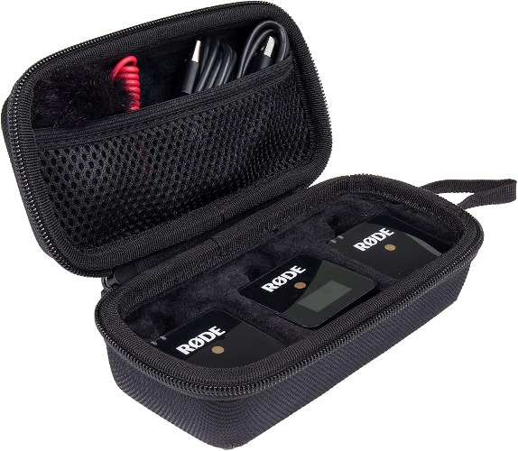 Aenllosi Hard Carrying Case Compatible with Rode Wireless GO II Dual Channel Compact Digital Wireless Microphone System (Black) - for Rode Wireless Go II Dual Black