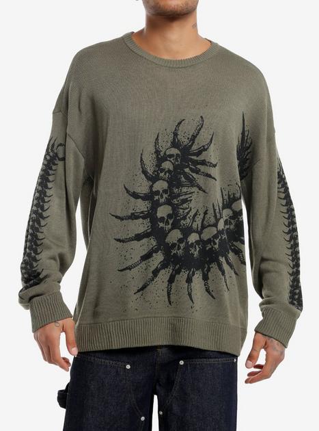Social Collision Skull Centipede Sweater | Hot Topic