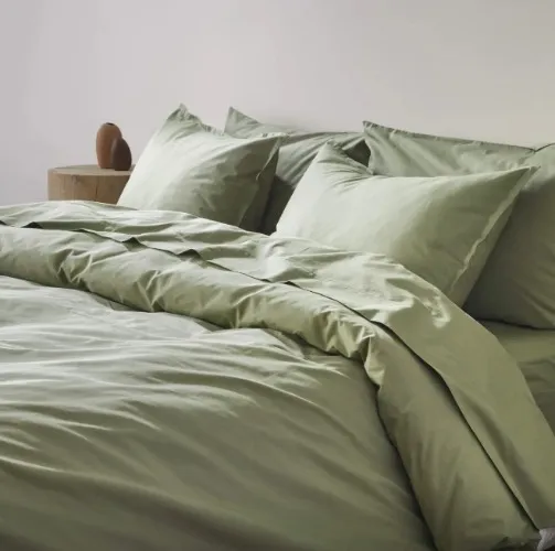 Percale Cotton Bedding Bundle - Full/Queen, Sage