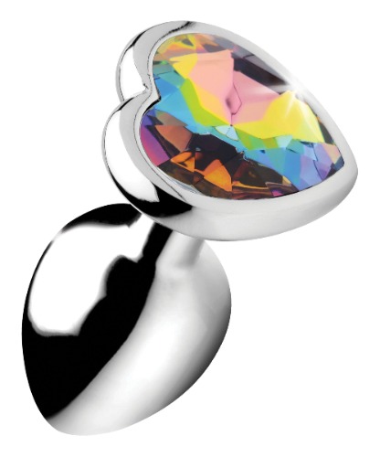 Rainbow Prism Heart Anal Plug - Medium