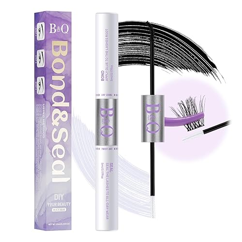 Lash Bond and Seal Waterproof 10ML Bond and Seal Lash Glue Long Lasting Lash Cluster Glue Black Lash Bond DIY Lash Extension Bond and Seal for Beginner Eyelash Bond and Seal (YJShuangT-Black) - Lash Bond and Seal-Black-10ML