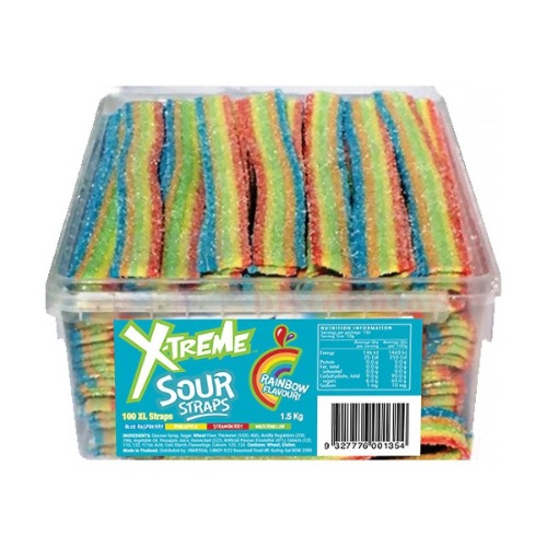 Universal Candy Xtreme XL Rainbow Flavour Sour Straps 1.5 kg