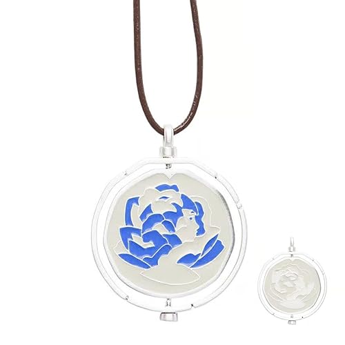 retigazo Arcaine Blue Rose Necklace, Rotatable Arcane Necklace Powder Pendant, Arcane Pendant Gift for Valentine's Day