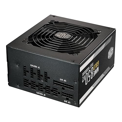 Cooler Master MWE Gold 850 V2 Full Modular, 850W, 80+ Gold Efficiency, 2 EPS Connectors, 120mm HDB Fan, Semi-fanless Operation, 5 Year Warranty - MWE Gold 850 V2