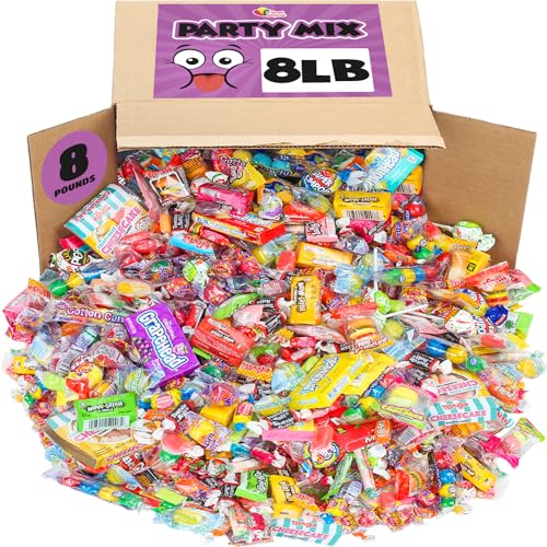 Big Bulk Candy - 8 Pounds - Individually Wrapped Candies- Piñata Filler Stuffers - Assorted Variety Candy for Offices, Camps, Candy Party Favors, Claw Machines, Carnivals - 8 Pound (Pack of 1)