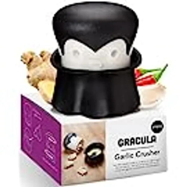OTOTO Gracula Garlic Crusher also for Ginger, Nuts, Chili, Herbs - Twist Top Garlic Mincer & Easy Squeeze Manual Garlic Press & Peeler - BPA-Free Cool Kitchen Gadgets - Easy Clean by Hand Wash Only