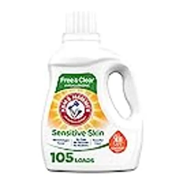 Arm & Hammer Sensitive Skin Free & Clear, 105 Loads Liquid Laundry Detergent, 105 Fl oz