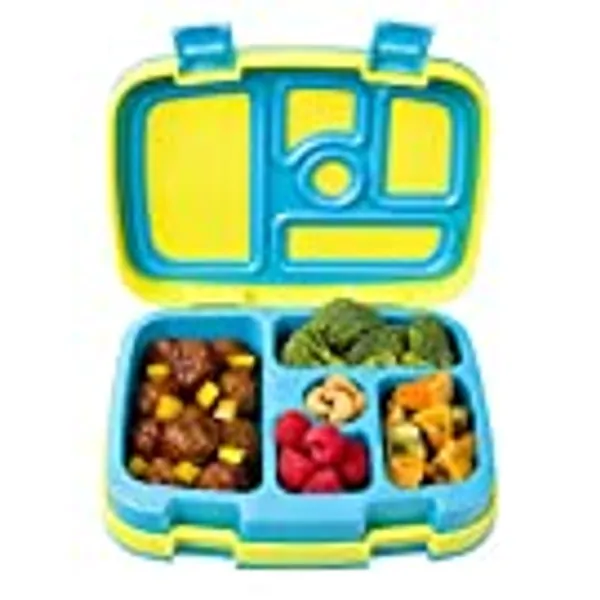 Bentgo® Kids Brights Leak-Proof, 5-Compartment Bento-Style Kids Lunch Box - Ideal Portion Sizes for Ages 3 to 7, BPA-Free, Dishwasher Safe, Food-Safe Materials, 2-Year Warranty (Citrus Yellow)