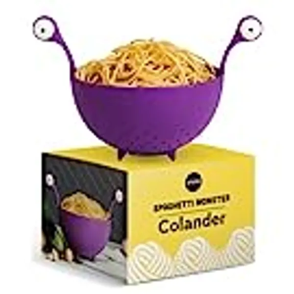 OTOTO Spaghetti Monster - Kitchen Strainer for Draining Pasta, Vegetable, Fruit - Colander Dimensions 12.2x 8.27x 7.48 in - BPA free Food Strainers for the Kitchen - Strainer and Colander (Purple)