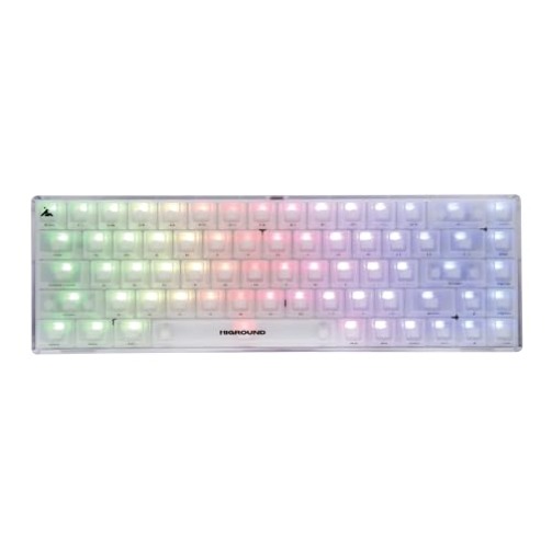 Higround Crystal Opal Basecamp 65% Mechanical Keyboard, White Flame Switches for Precision, Programable RGB, Translucent, Smooth Typing, Hot-Swappable, Deep Thocc Dual Silicone Dampening - White Flame Switches - OPAL