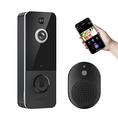 EKEN Doorbell Camera Wireless, Wi-Fi Video Doorbell Camera with AI Smart Human Detection, Indoor Chime Included, Cloud Storage, 2-Way Audio, Night Vision, Battery Powered, Easy Installation