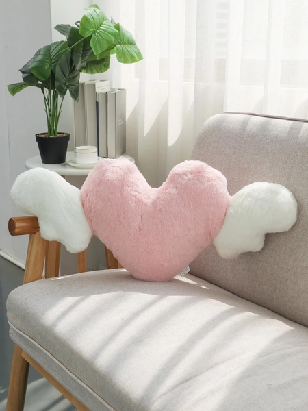 Coussin En Forme De Cœur Violet 30 Cm - Coussin Décoratif Peluche Douce Pour Chambre Enfant, Canapé - Cadeau Idéal