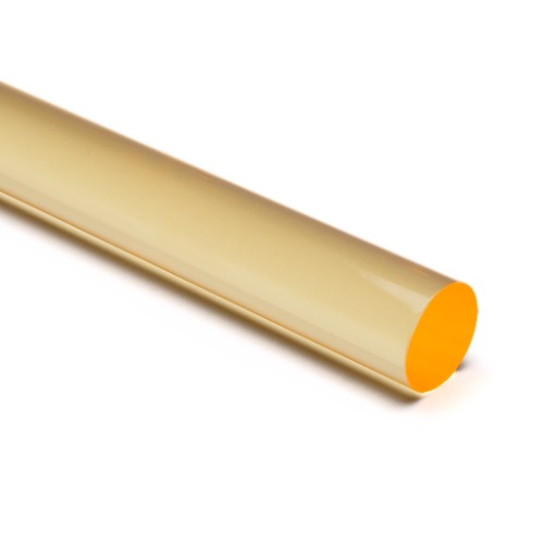 Yellow Fluorescent Acrylic Round Rod | 1/16" / 36"