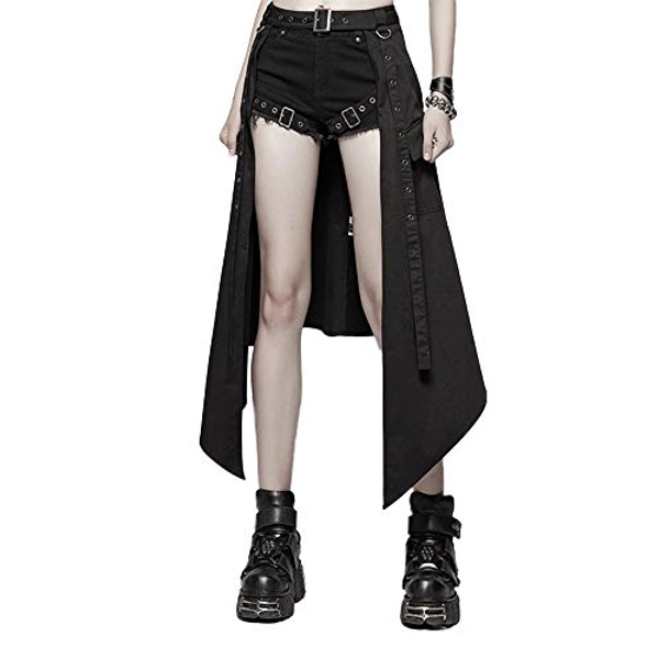 Punk Rave Women's Punk Daily Half Skirt Woven Fabric Adjustable Streetwear Hip Hop Personality Skirt