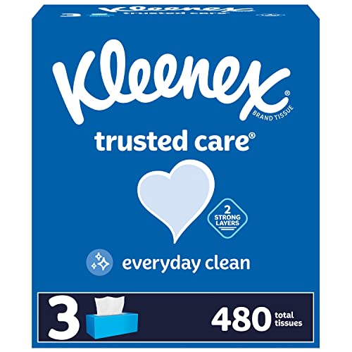 Kleenex Trusted Care Facial Tissues, 3 Flat Boxes
