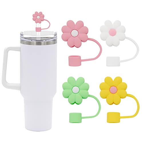 4Pcs Cute Silicone Straw Covers