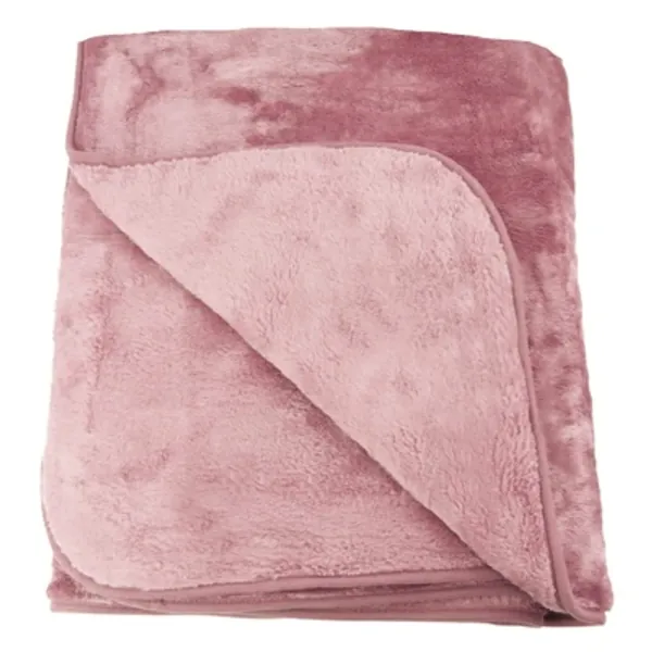 Amago Wohn- und Kuscheldecke, Cashmere-Feeling, 130 x 170 cm - Altrosa