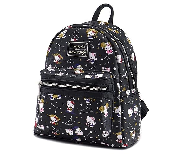 Loungefly Hello Kitty Zodiac Print Womens Double Strap Shoulder Bag Purse