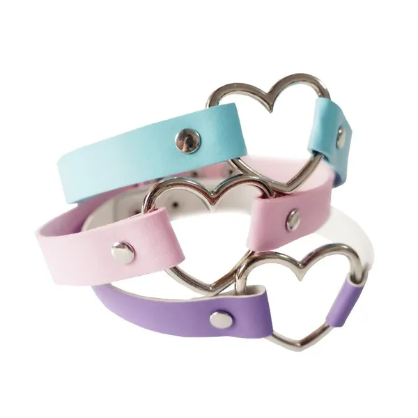 Vegan Leather Heart Collar