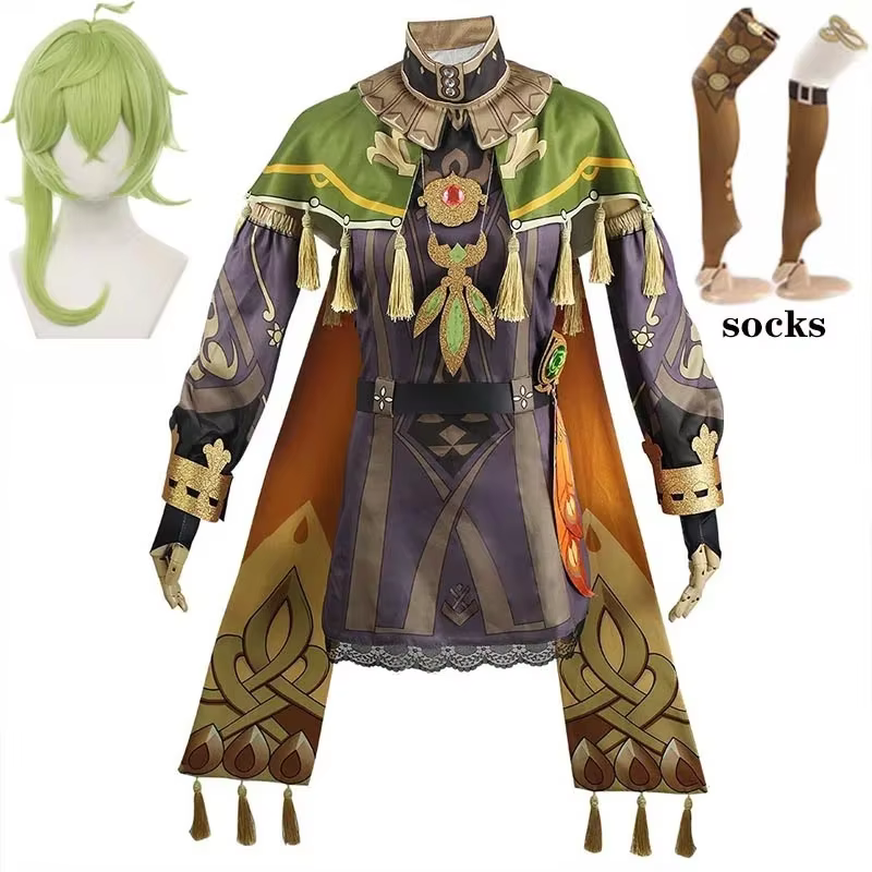 Collei Cosplay Costume Sumeru Dendro Avidya Forest Ranger Trainee Collei Outfits Dress Socks Wig For Comic - AliExpress 