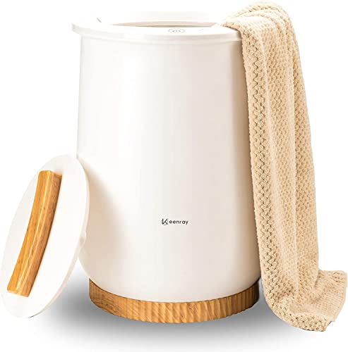 Keenray Towel Warmer, Luxury Towel Warmer Bucket, Large Towel Warmers for Bathroom, Auto Shut Off, Fits Up to Two 40"X70" Oversized Towels, Bathrobes, Blankets, PJ's and More, CL1 - Classic White