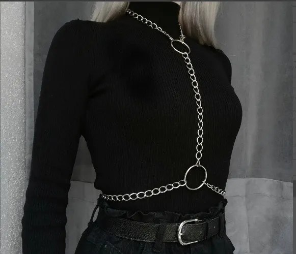 Silver colour chain harness and O rings