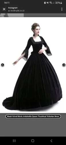 Black Velvet Victorian Dress