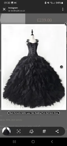 Black Romantic Tulle Ball Gown Dress