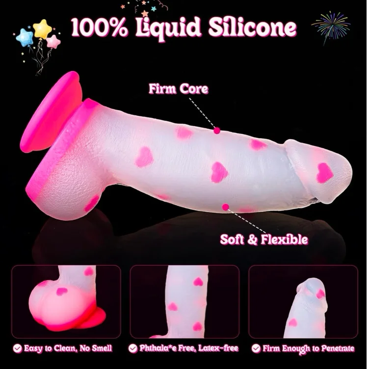 8" Thick Girthy Monster Fantasy Dildo - Big Pink Clear Horse Dragon Dildos, Strap on Dildo with Suction Cup, Curved Silicone Dildos for G Spot Anal Play, Adult Sex Toys & Games for Women Men Couples