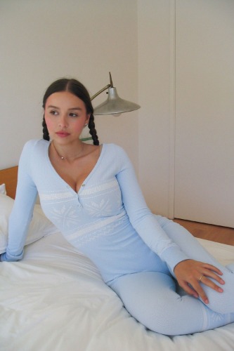 January Waffle Pajama Onesie - Flurries | Flurries / S