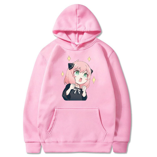 Anime Spy x Family Hoodie Unisex Streetwear Anya Forger långärmad tröja Anya Huvtröja - 4XL - Rosa