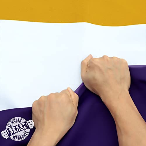 Anley Rip-Proof Technology Double Sided 3-Ply Non-Binary Pride Flag 3x5 Foot - Vivid Color, Canvas Header and Wrinkle Resistant - The Strongest, Longest Lasting NB Pride Gender Identity Flags 3 X 5 Ft - Rip-Proof Fabric