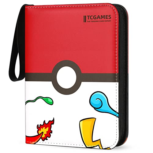 Tcgames Card Binder 4-Pocket, 440 Pockets Card Holder with 55 Sleeves Red - 440 Pockets - Brick Red