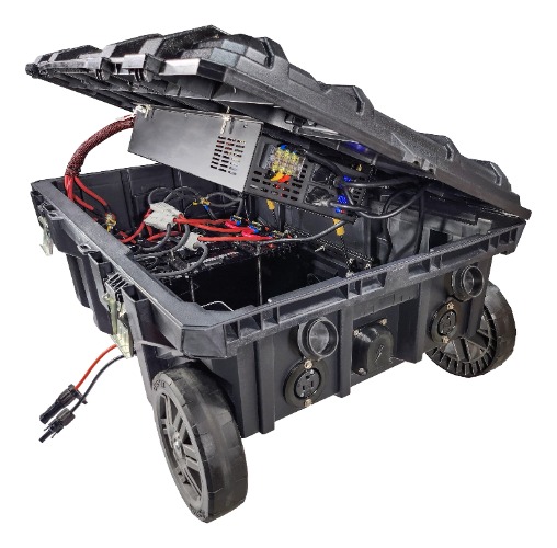 Fortress II Solar Generator: Heavy Duty Wet Location, Customizable and expandable with up to 5000W output and 57.6kWh battery capacity | None