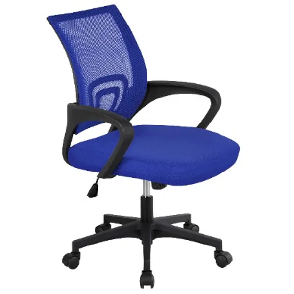 Yaheetech Office Chair Ergonomic Desk Computer Gaming Mesh Executive Task Rolling Swivel Modern Comfy Adjustable with Mid Back Lumbar Support w/Wheels Armrest for Home Work Adults Teens, Blue