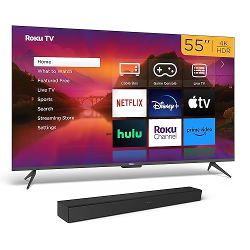 Roku 55" Select Series Smart TV & Wireless Soundbar Bundle - RokuTV Audio - with Wireless Soundbar - 55"