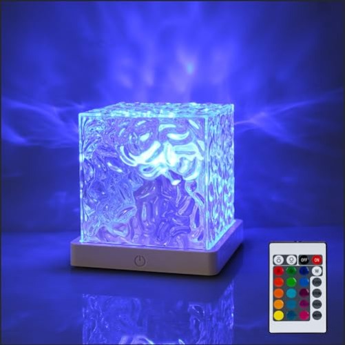 Northern Lights Cube Lamp Ocean Lamp Water Projector Light Luminorthe Cube Lamp lumena Lights Cube Bedroom Decor 16 Colors Rotating Flame Lamp