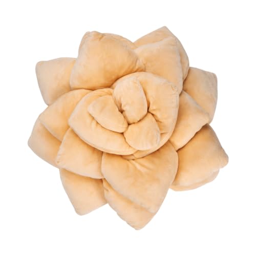Green Philosophy Co. Plush Leaf Pillow - 3D Accent Succulent Leaf Throw Pillow for Couch Sofa Living Room Home Decor for Plant Lovers, Garden Lovers, Green Thumb Family & Friends - Lil Pop (16 Inches) - Blush Peach