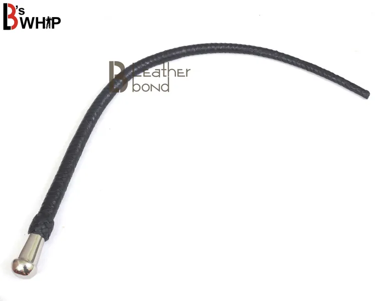 Bull Whip 2.6 Foot 8 Plaits Cow Hide Leather Bullwhip Black Single Tail