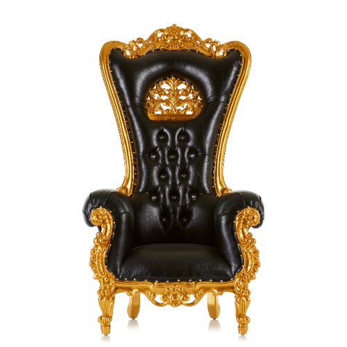 "Crown Tiffany" Throne Chair - Black / Gold