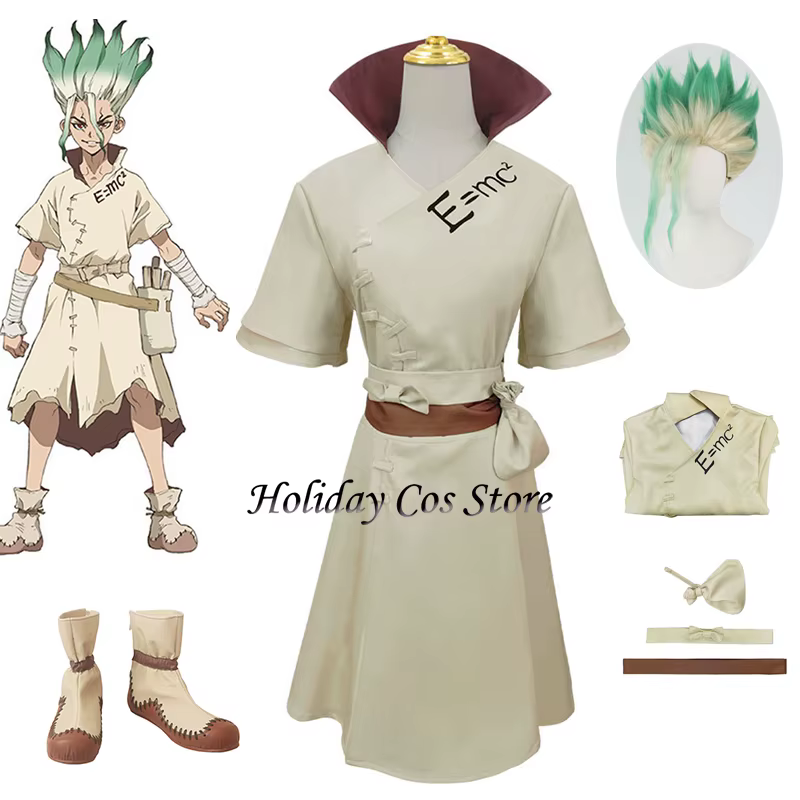 Senku Ishigami Cosplay Kostüm Perücke Schuhe Anime Halloween Weihnachten Karneval Party Outfit Rollenspiel Anzug Comic Con Kleidung Requisiten - AliExpress 200000532