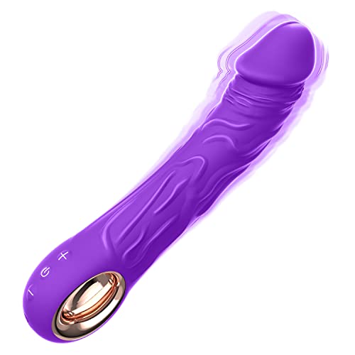 G Spot Bullet Vibrators Sex Toy for Women,Realistic Dildo Vibrator Clitoris Anal Stimulator with 10 Powerful Vibration Mode, Waterproof Powerful Adult Sex Toys for Women and Couples - Purple