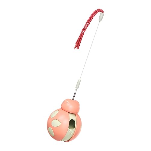 Iouyjiu Interactive Wobble Design Cat Toy, Pet Cat Entertainment Toy, Teaser Rope Cat Toy, Cats Treat Dispenser Toys 8x7.6x30cm for Cats Entertainment Bonding, Indoor, Outdoor, Pink, Green Color - Light Pink