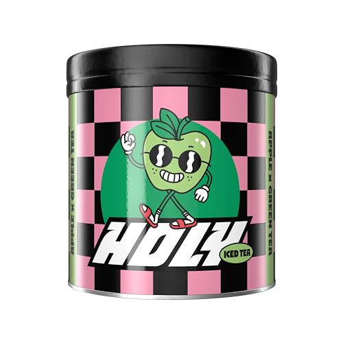 HOLY Iced Tea® Apple x Green Tea | 50 portions - avec antioxydants & superfoods | Iced Tea sans sucre | Vegan avec arômes de fruits 100% naturels - Goût pomme avec du thé vert - 350 g (Lot de 1)